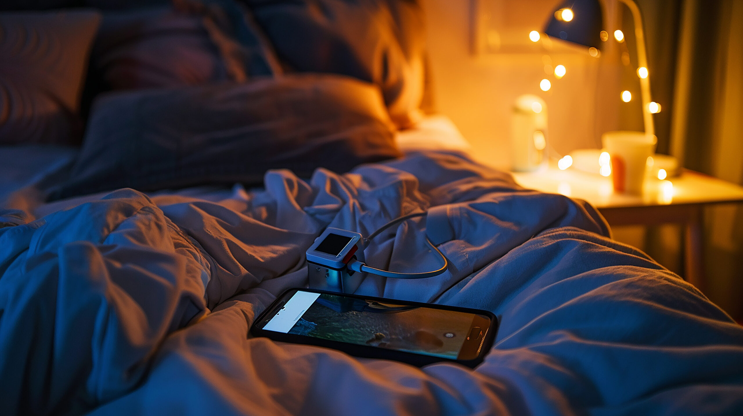 Smartphone charging on a bedside table: evening quote requests arrive after the business owner has clocked off